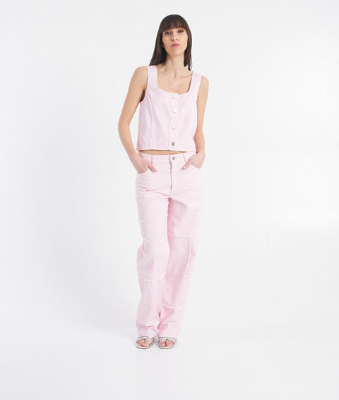 Jeans "Noelle" con frange #rosa