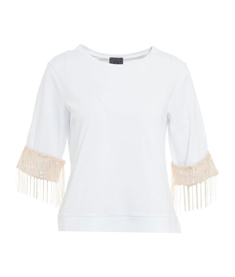 T-shirt with sequin fringes