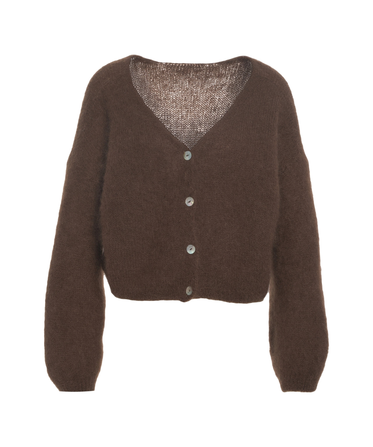 Americandreams Cardigan in mohair 'Cornelia' Marrone Donna
