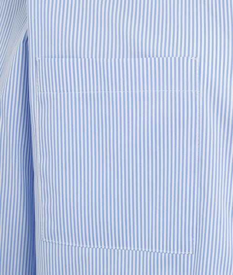 Camicia con righe a contrasto #blu