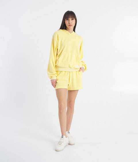 Hoodie in spugna #giallo