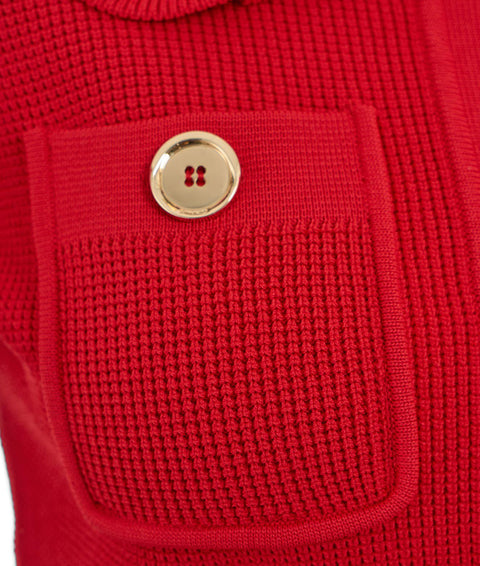 Knit cardigan "Olivagno" #rosso