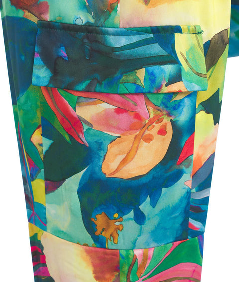 Pantaloni cargo con stampa floreale #multicolore