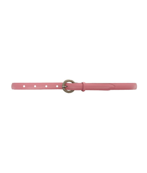 Cintura in pelle con fibbia #pink