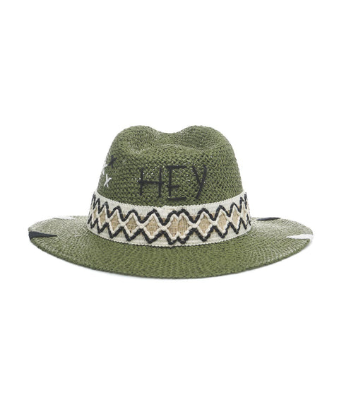 Cappello di paglia "Hey" #verde
