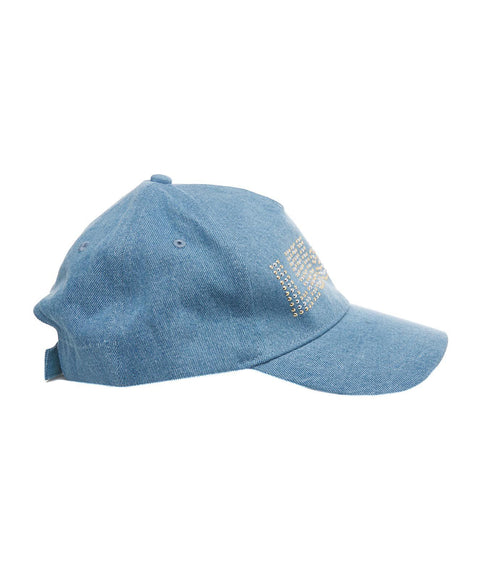 Cappello da baseball con logo in strass #blu