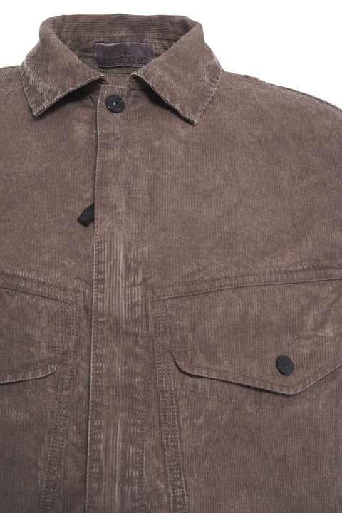 Corduroy jacket with logo patch