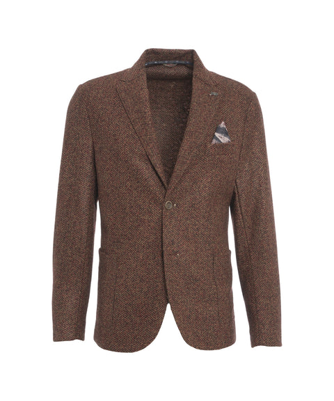 Blazer con motivo a spina di pesce