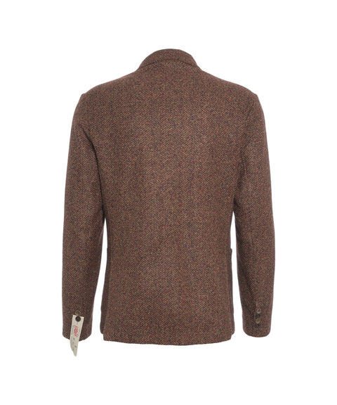 Blazer con motivo a spina di pesce