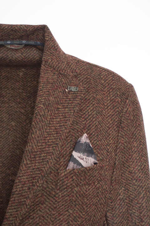 Blazer con motivo a spina di pesce