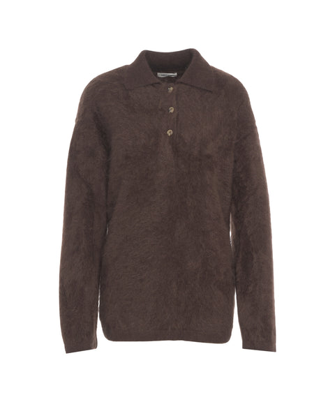 Brushed cashmere polo