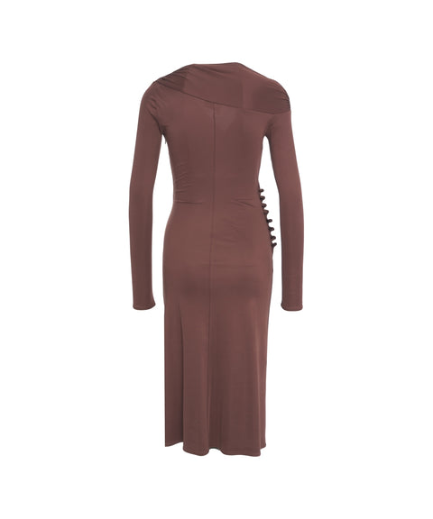 Abito lungo con drappeggio