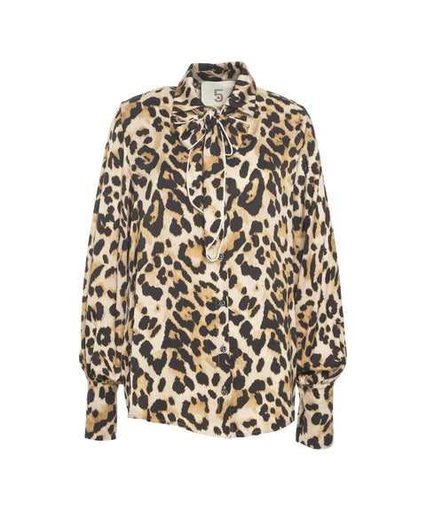 Blusa con collo a fiocco