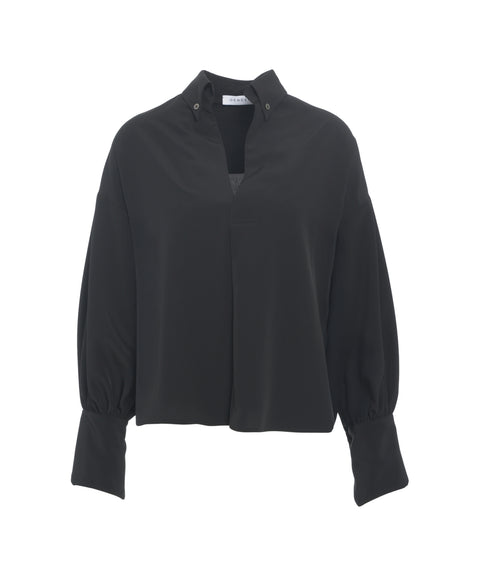 Blouse with button-down collar