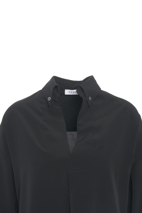 Blouse with button-down collar