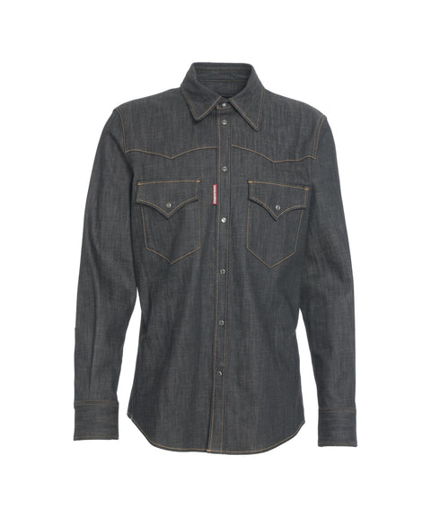 Camicia western in denim