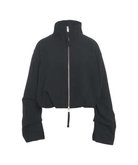 Felpa cropped con zip