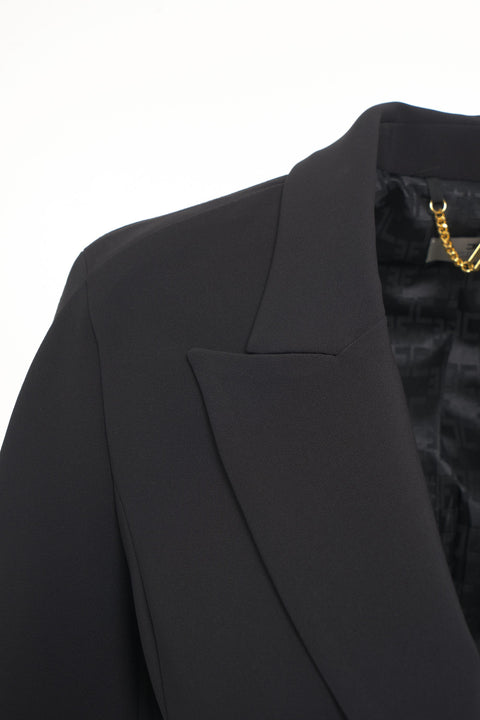 Blazer aus Krepp mit Logo