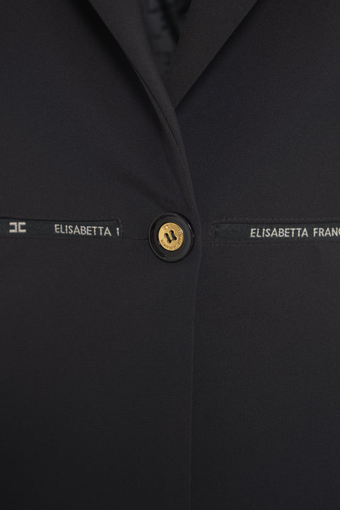 Blazer aus Krepp mit Logo