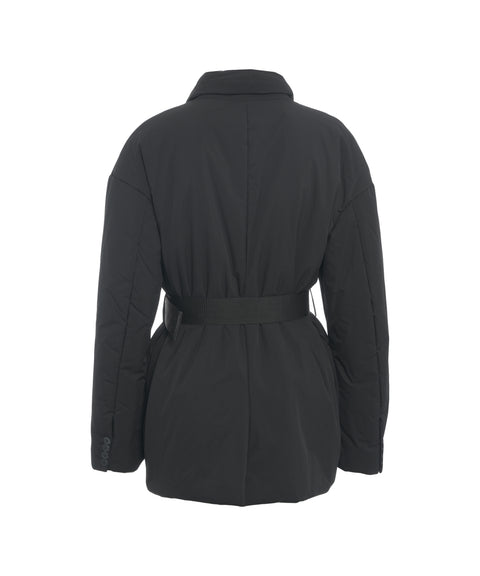 Piumino con cintura in vita