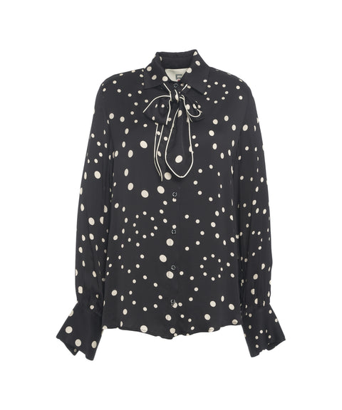 Bluse mit Schleifenkragen