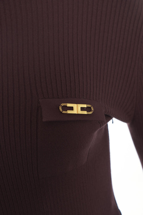 Midi dress con collo alto