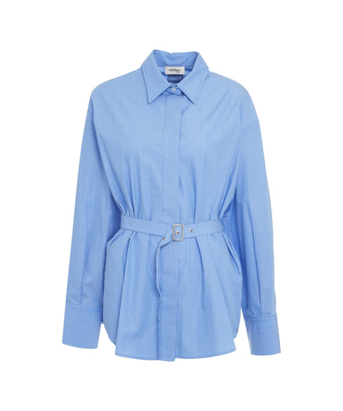Camicia a righe con cintura in vita