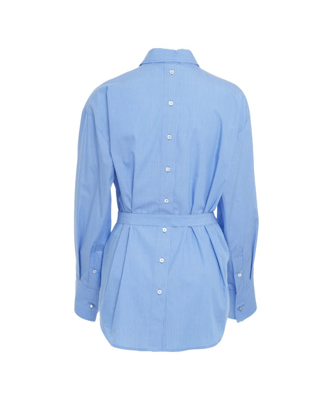 Camicia a righe con cintura in vita