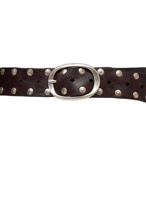 Cintura in pelle con borchie