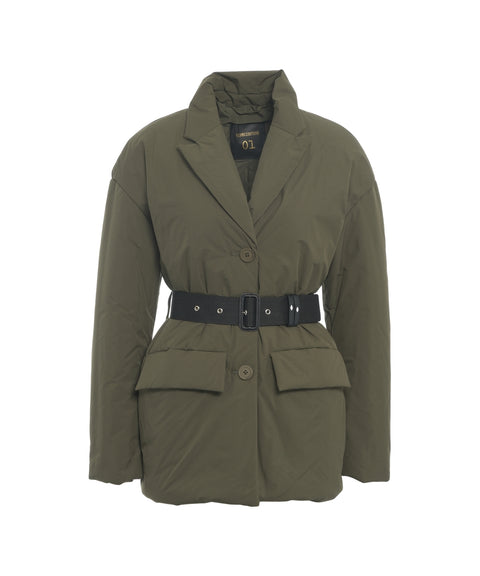 Piumino con cintura in vita