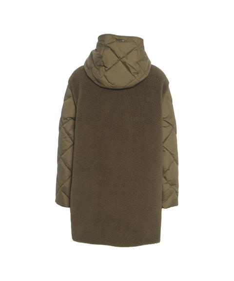 Piumino con inserto in ecopelliccia