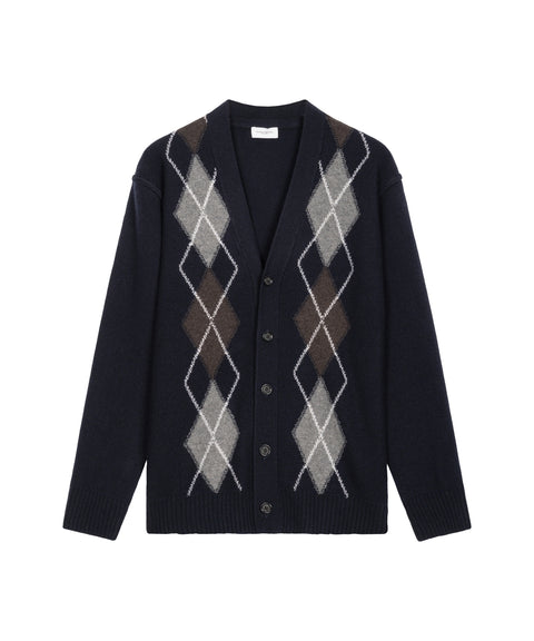 Cardigan with argyle pattern