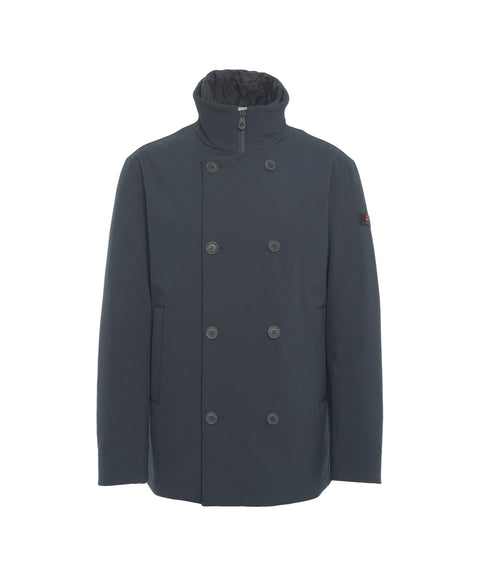 Double-breasted jacket with logo