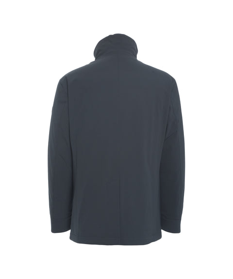 Double-breasted jacket with logo