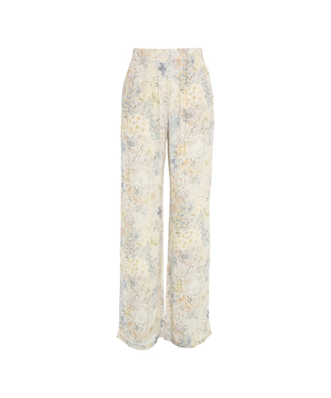 Pantaloni wide leg con stampa floreale