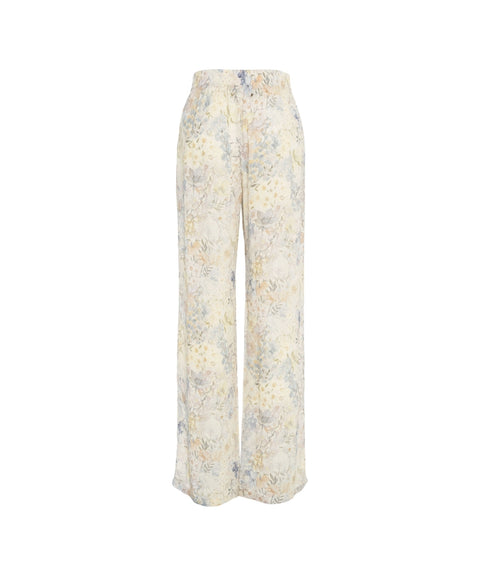 Pantaloni wide leg con stampa floreale