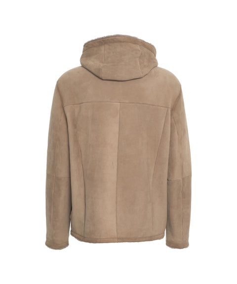 Kapuzenjacke aus Lammfell