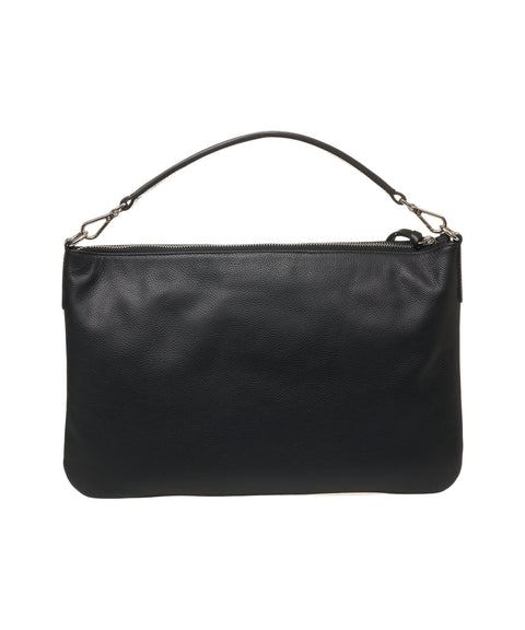 Profanter Schultertasche in Kroko-Optik 'Jade' Schwarz Damen