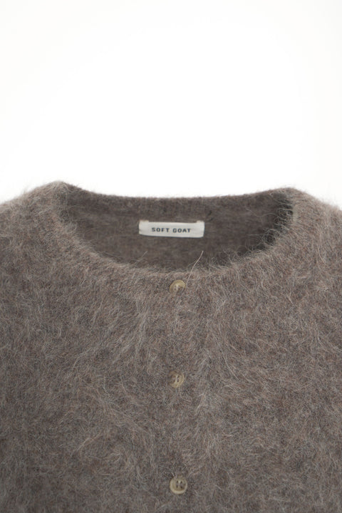 Brushed cashmere cardigan