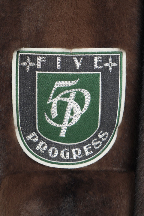 Kunstpelz Mantel mit Logo