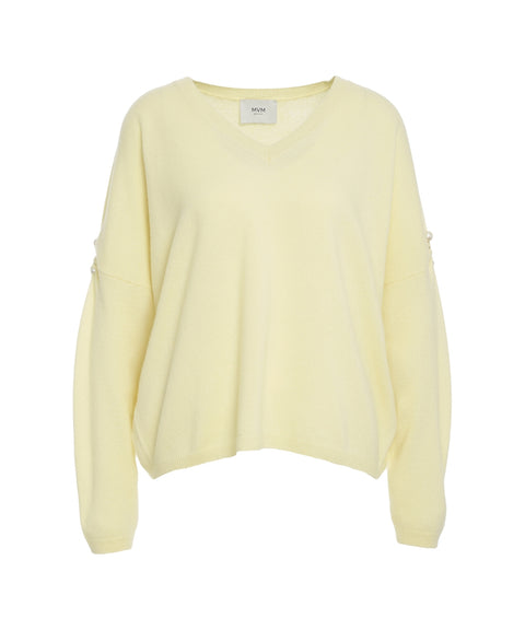 Maglione in cashmere con perle