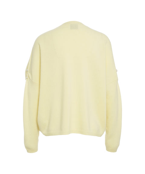 Maglione in cashmere con perle