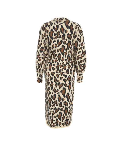 Abito midi con stampa animalier
