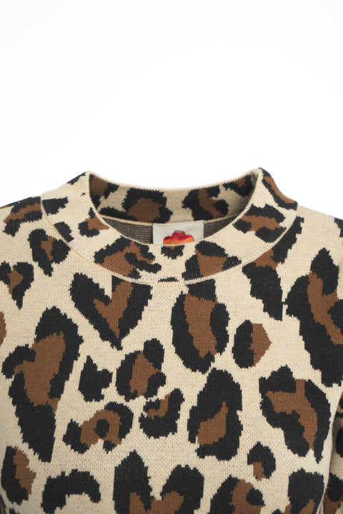 Abito midi con stampa animalier