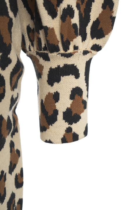 Abito midi con stampa animalier