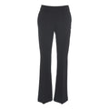 Flared trousers with stitched creases