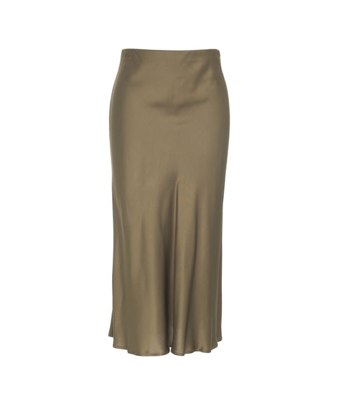 Satin midi skirt