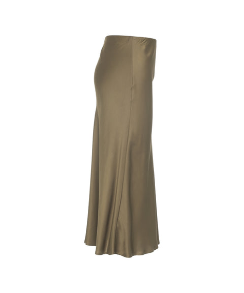 Satin midi skirt
