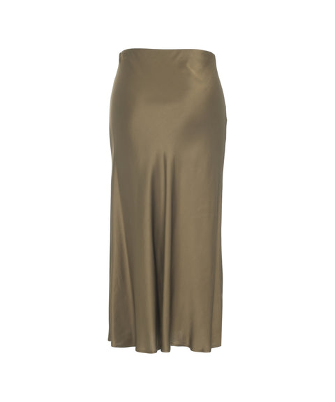 Satin midi skirt