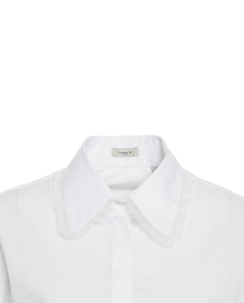 Blusa con rouche in tulle